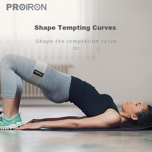 Стрічка PROIRON Puli'ai еластична для тренувань, сіра, 45-55 фунтів - зображення 9