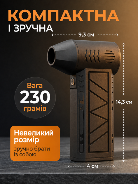 Портативная аккумуляторная турбо воздуходувка, мини турбовентилятор для уборки пыли ПК, авто и техники, 4 режима, LED подсветка, до 130000 об/мин, 180 Вт - Фото 6 Портативная аккумуляторная турбо воздуходувка, мини турбовентилятор для уборки пыли ПК, авто и техники, 4 режима, LED подсветка, до 130000 об/мин, 180 Вт - изображение 6