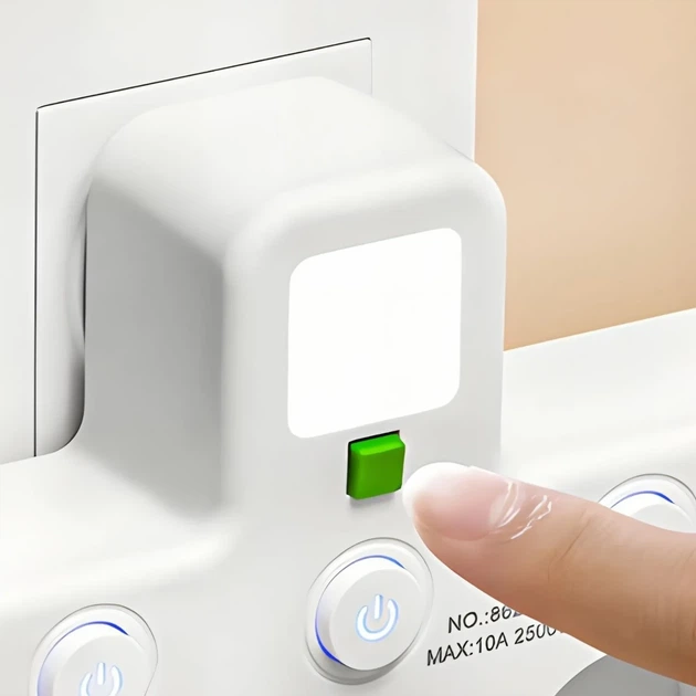 Мережевий адаптер 8625UL з нічником, 4 розетки + USB + Type-C (17559/MG) Білий - зображення 7