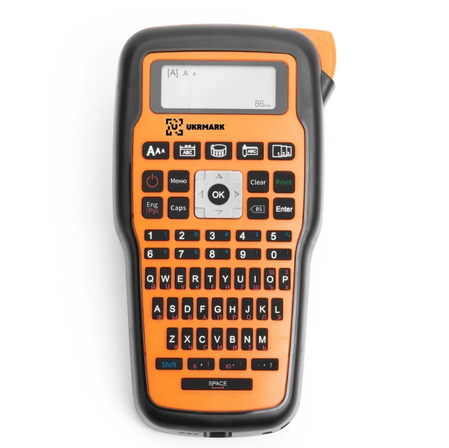 Портативний термотрансферний принтер Ukrmark E1000 Pro CYR, з кирилицею, клавіатура: QWERTY / ЙЦУКЕН, Ширина стрічки: 3,5/6/9/12 мм - Фото 2 Портативний термотрансферний принтер Ukrmark E1000 Pro CYR, з кирилицею, клавіатура: QWERTY / ЙЦУКЕН, Ширина стрічки: 3,5/6/9/12 мм - зображення 2