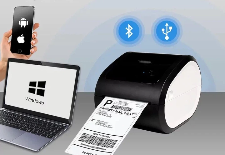 Настільний термопринтер етикеток, QR та штрих-кодів UKRMARK 520, USB+Bluetooth, рулони 20-118 мм.шир, 203 dpi, 127 мм/с - зображення 6