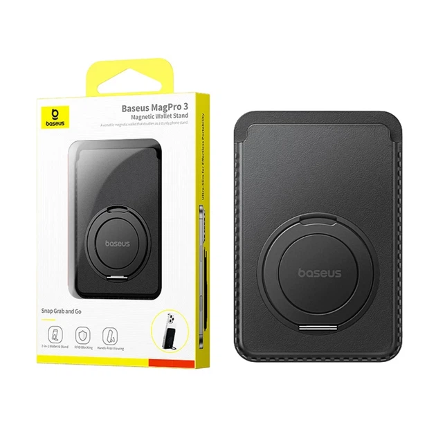 Кошелек Baseus MagPro 3 с подставкой Black with MagSafe (6932172690281) - изображение 3