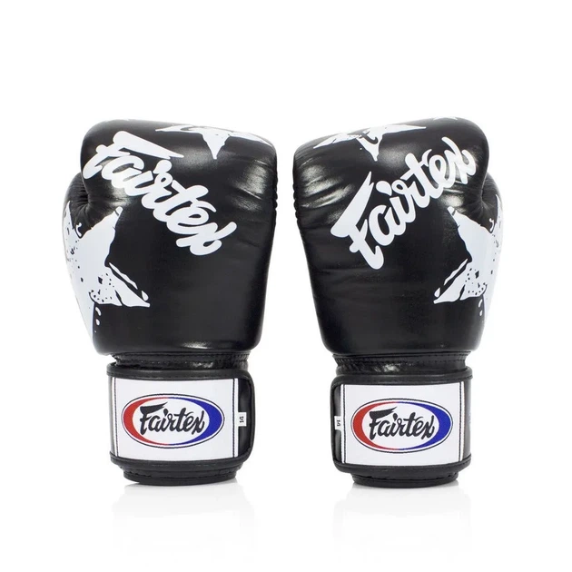 Боксерські рукавиці Fairtex натуральна шкіра 14 унцій чорні - зображення 5