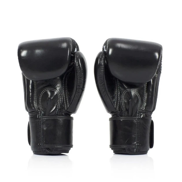 Боксерські рукавиці Fairtex натуральна шкіра 14 унцій чорні - зображення 6
