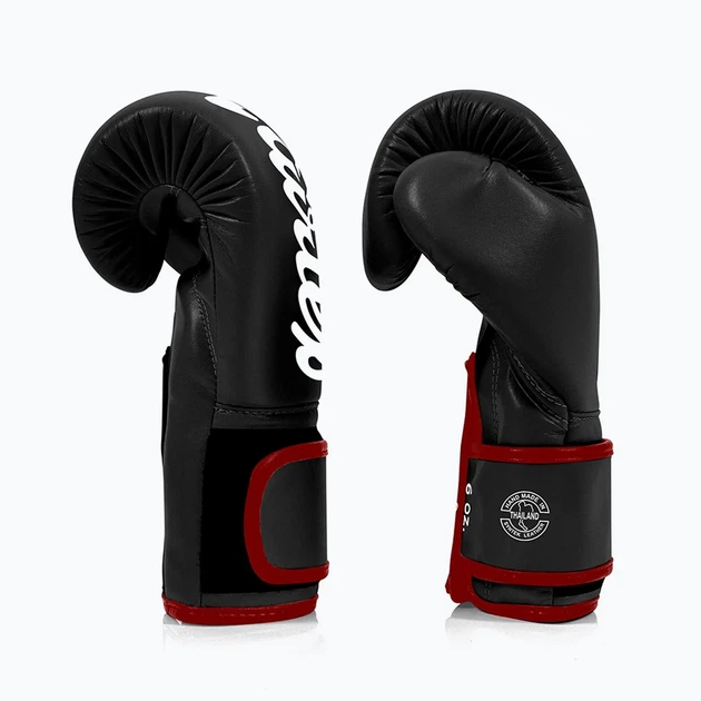 Боксерські рукавиці Fairtex штучна шкіра 16 oz Чорні з бинтами в комплекті - зображення 6