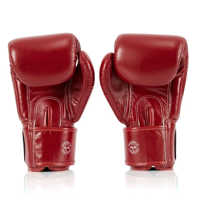 Боксерские перчатки Fairtex натуральная кожа 14 унций красные - изображение 6
