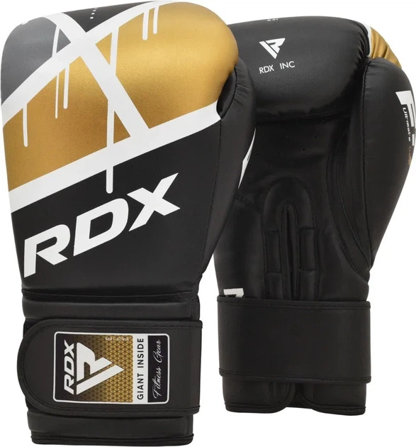 Боксерские перчатки RDX PU 16 унций Золотые - изображение 3