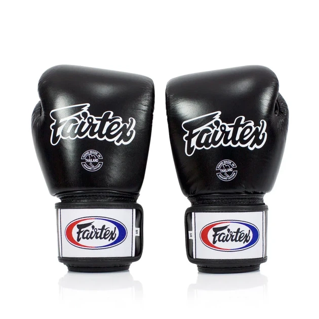 Боксерские перчатки Fairtex натуральная кожа 18 унций черные. - изображение 5
