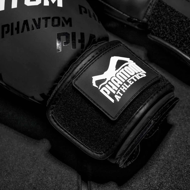 Боксерские перчатки Phantom PU 12 унций черные - изображение 8