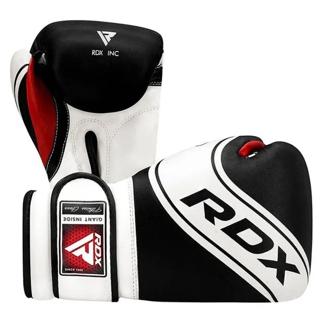 Боксерские перчатки RDX PU 6 oz Белый/Черный для детей с капой в комплекте. - изображение 4