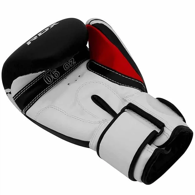 Боксерские перчатки RDX PU 6 oz Белый/Черный для детей с капой в комплекте. - изображение 6
