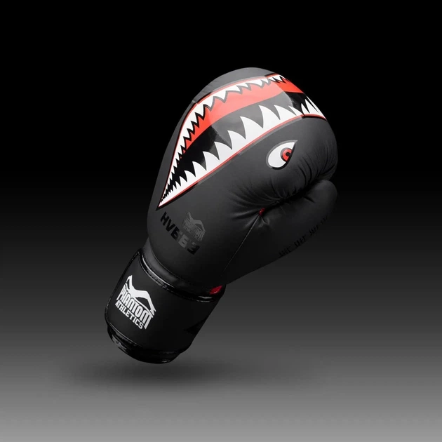 Боксерські рукавиці Phantom PU 16 унцій чорні з капою в комплекті - зображення 4
