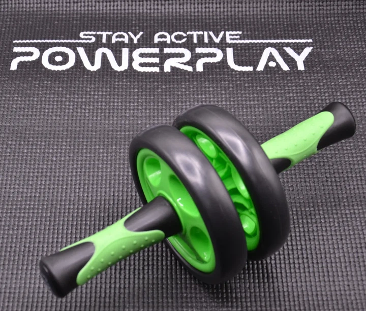 Колесо для пресса Active Point ПВХ 14 см Черное зеленая ручка - изображение 5
