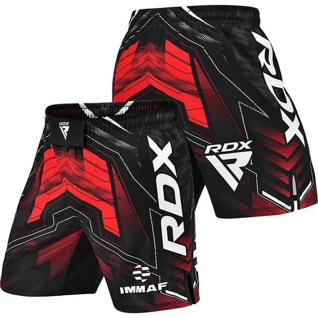 Шорты для MMA RDX полиэстер XL красные, одобрены IMMAF. - изображение 5