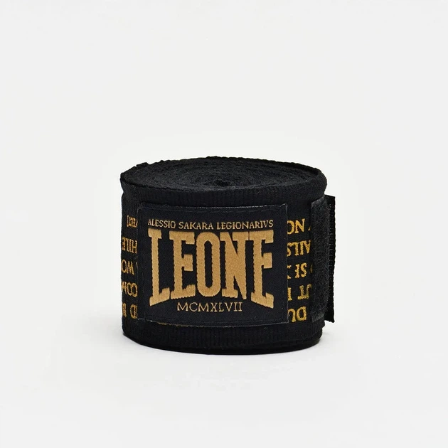 Боксерские бинты Leone хлопок 350 см черные 2 шт. - изображение 2