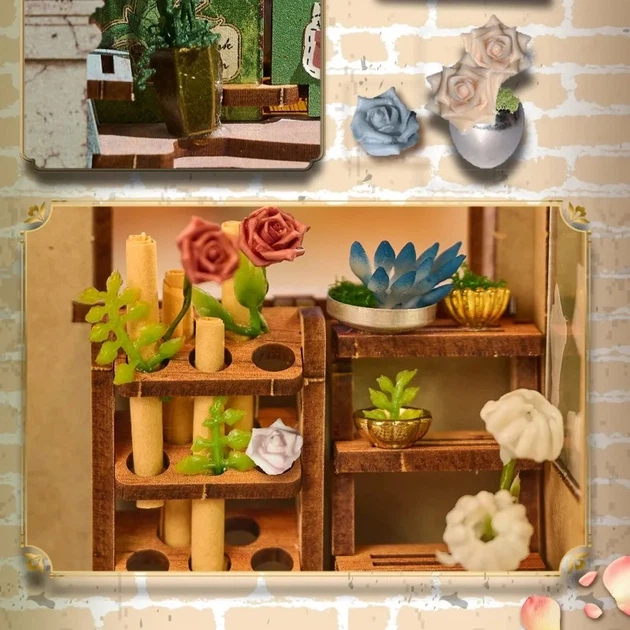 Бук Нук Квіткове Ательє Інтер'єрний конструктор Blossomary Atelier DIY Book Nook Kit SL-38 - Фото 11 Бук Нук Квіткове Ательє Інтер'єрний конструктор Blossomary Atelier DIY Book Nook Kit SL-38 - изображение 11