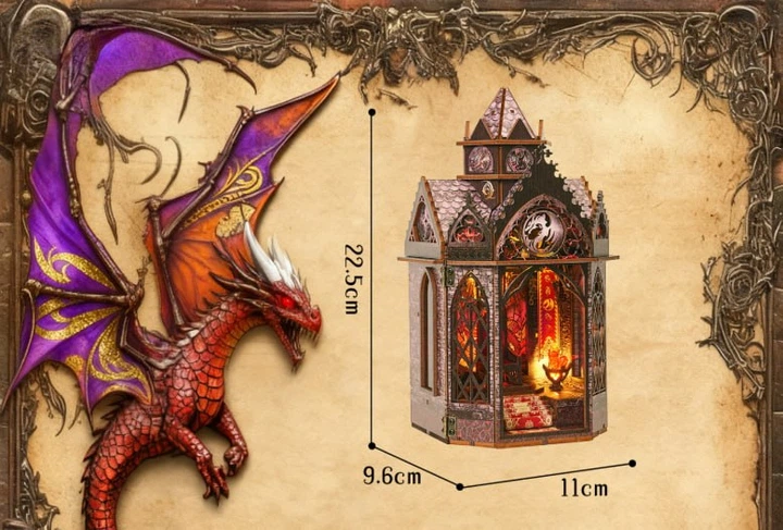 Бук Нук Вежа дракона Вирма Book Nook Spire of the Wyrm SL-42 Інтер'єрний конструктор DIY Kit - изображение 8