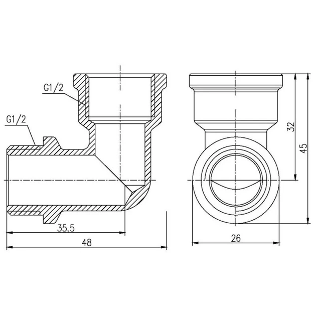 Уголок Thermo Alliance Forte 1/2" ВЗ латунь никелированный - Фото 2 Уголок Thermo Alliance Forte 1/2" ВЗ латунь никелированный - изображение 2