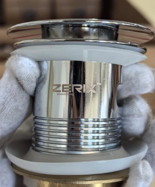 Донный клапан автоматический Click-Clack 1 1/4" хром металлический с переливом Zerix BV-09 - изображение 8