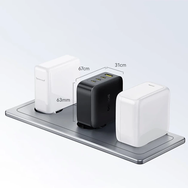 Сетевое зарядное устройство Baseus EnerFill FH11 GaN 140W 3xUSB-A + 1xUSB-C черное (6932172698812) - изображение 11