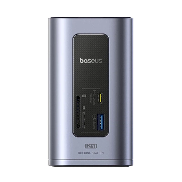Док-станция Baseus NU1 Air Spacemate hub 12в1 USB-C - 2xHDMI 4K@60Hz 2xUSB-C 10Gb/s 2xUSB-A 5Gb/s 2xUSB-A (480Mb/s) RJ45 SD/microSD 3.0 USB-C (PD) (69 - Фото 3 Док-станция Baseus NU1 Air Spacemate hub 12в1 USB-C - 2xHDMI 4K@60Hz 2xUSB-C 10Gb/s 2xUSB-A 5Gb/s 2xUSB-A (480Mb/s) RJ45 SD/microSD 3.0 USB-C (PD) (69 - изображение 3