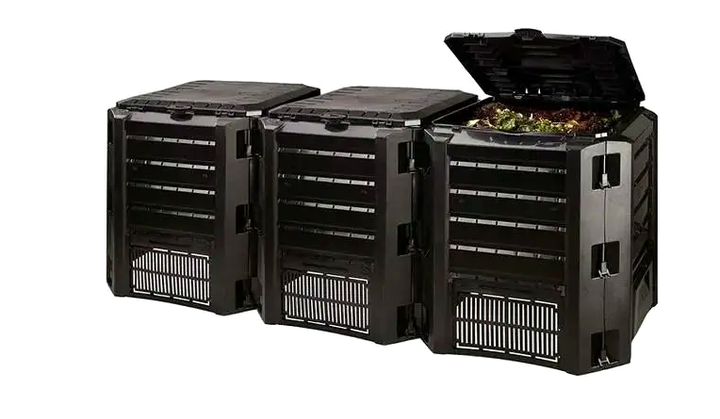 Компостер 1200 л для дачи и сада 3 модуля полипропилен черный Prosperplast LS-3098 - изображение 9