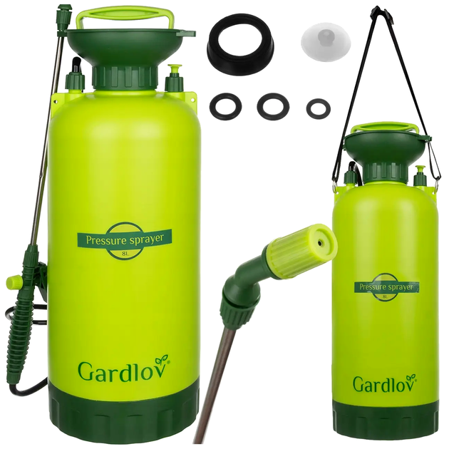Садовый опрыскиватель ручной 8 л шланг 140 см для сада Gardlov LS-0767 - Фото 1 Садовый опрыскиватель ручной 8 л шланг 140 см для сада Gardlov LS-0767 - изображение 1