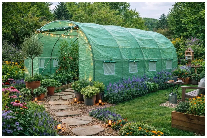 Теплица 3х4 5м 13 5м2 с двойными дверями для дачи зеленая Cultivo LS-3150 - изображение 6