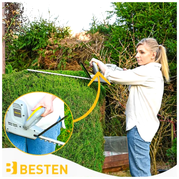 Электрические ножницы 61 см 620 Вт для сада BESTEN LS-2897 - изображение 10