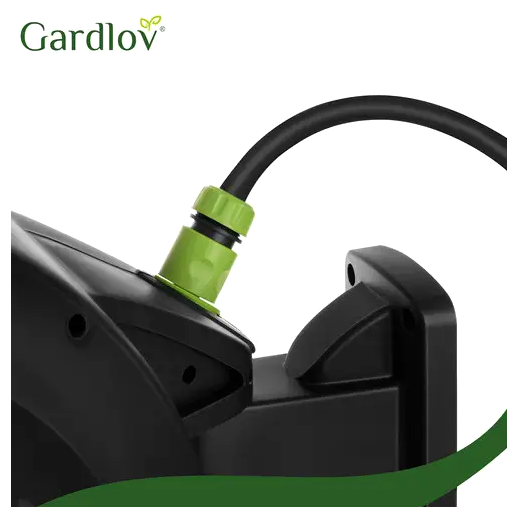 Автоматична котушка зі шлангом 30 метрів для поливання садів зелена Gardlov LS-0776 - зображення 8
