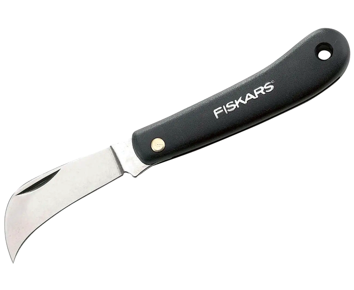 Складной изогнутый нож для прививания растений 17 см нержавеющая сталь Fiskars LS-1063 - изображение 2