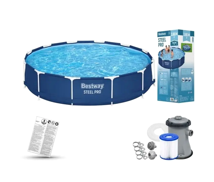 Каркасный бассейн 366 см 6473 л с насосом для дачи синий BestWay LS-2883 - изображение 4