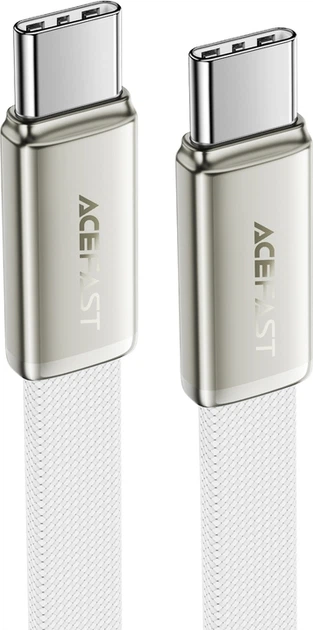 Кабель Acefast C24-03, Type-C to Type-C, 60W, 3A, Braided wire, Zinc alloy + TPE connectors, 1.2 м White (6974316286257) - изображение 4