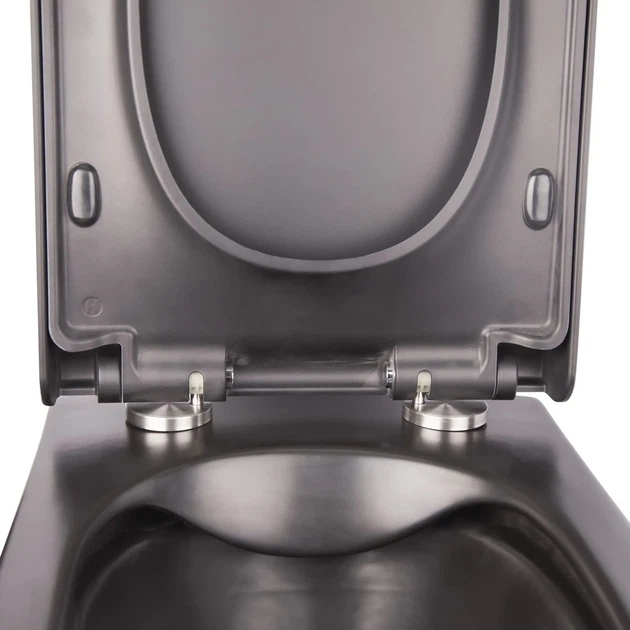 Подвесной унитаз Mixxus Premium Quadro-0302-R Black 530x360x365mm, система смыва RIMLESS (MP6455) - изображение 8