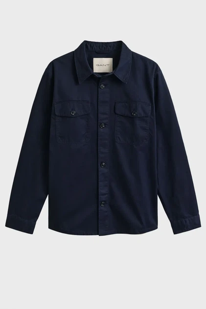 Чоловіча темно-синя сорочка TWILL OVERSHIRT Gant L 3250309 - изображение 5