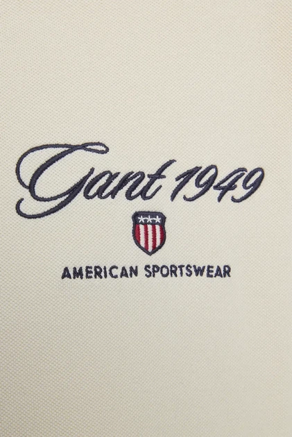 Чоловіче біле поло GRAPHIC Gant S 2014070 - изображение 3