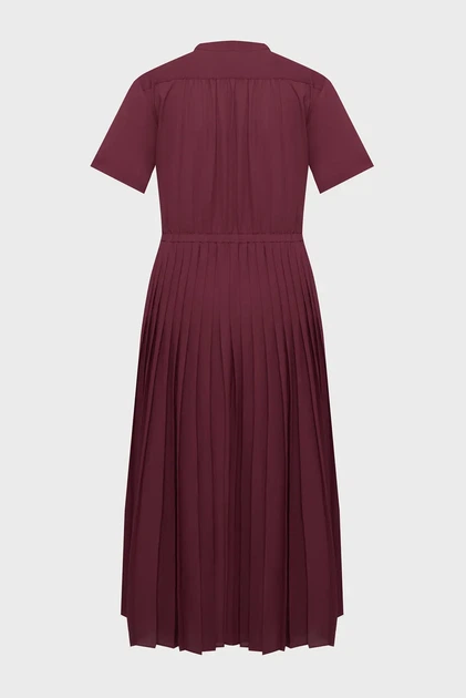 Жіноча бордова плісирована сукня PLEATED Gant 34 4503458 - Фото 2 Жіноча бордова плісирована сукня PLEATED Gant 34 4503458 - изображение 2