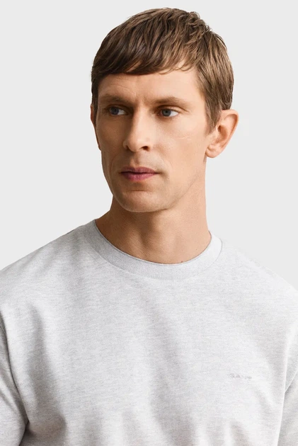 Чоловіча сіра футболка 2 TONE PIQUE Gant XL 2003414 - изображение 4