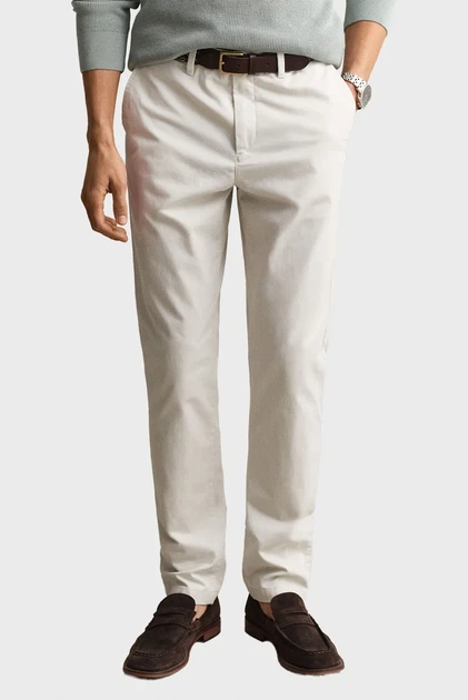 Чоловічі білі чіноси SLIM CLASSIC Gant 36-32 1501000 - Фото 1 Чоловічі білі чіноси SLIM CLASSIC Gant 36-32 1501000 - изображение 1