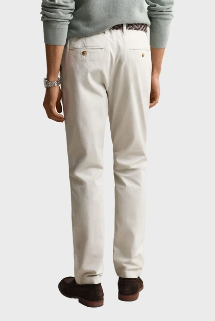 Чоловічі білі чіноси SLIM CLASSIC Gant 36-32 1501000 - Фото 3 Чоловічі білі чіноси SLIM CLASSIC Gant 36-32 1501000 - изображение 3