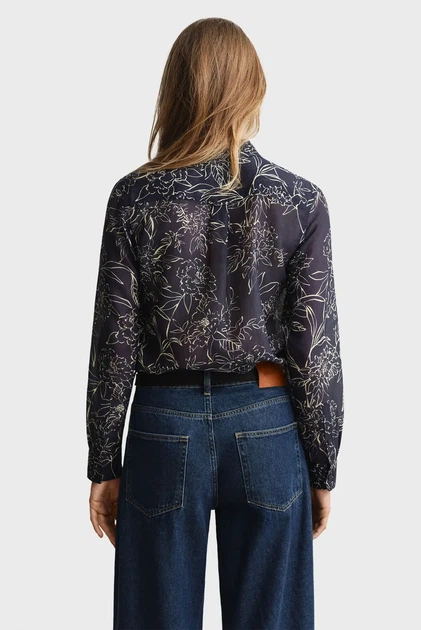 Жіноча темно-синя сорочка з візерунком FLORAL Gant 34 4300662 - изображение 3