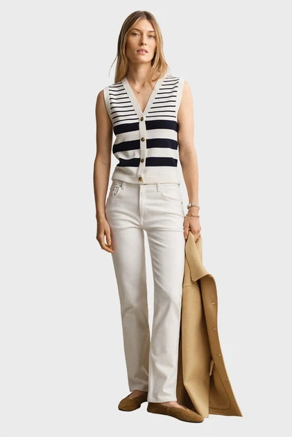 Жіночі білі джинси STRAIGHT STRETCH Gant 26-32 4100304 - Фото 2 Жіночі білі джинси STRAIGHT STRETCH Gant 26-32 4100304 - изображение 2