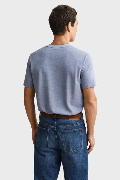 Чоловіча синя футболка 2 TONE PIQUE Gant XXL 2003414 - изображение 3