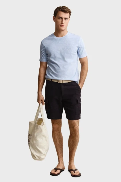 Чоловіча блакитна футболка WASHED SLUB Gant M 2003419 - изображение 2