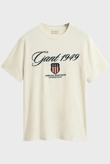 Чоловіча біла футболка GRAPHIC Gant L 2003370 - изображение 5