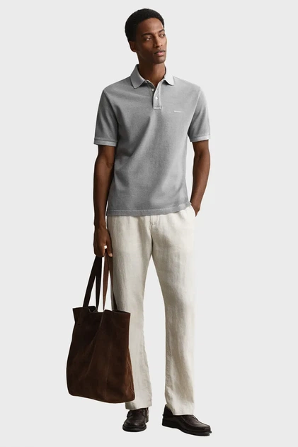 Чоловіче сіре поло SUNFADED Gant S 2014057 - изображение 2