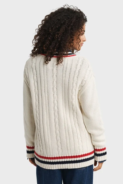 Жіночий білий кардиган VARSITY Gant M 4805417 - Фото 3 Жіночий білий кардиган VARSITY Gant M 4805417 - изображение 3