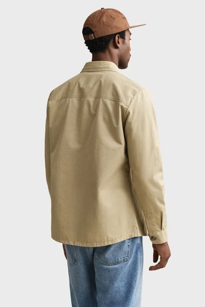 Чоловіча бежева сорочка TWILL OVERSHIRT Gant L 3250309 - изображение 3