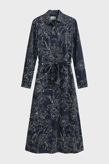 Жіноча темно-синя сукня з візерунком FLORAL Gant 38 4503479 - Фото 7 Жіноча темно-синя сукня з візерунком FLORAL Gant 38 4503479 - изображение 7