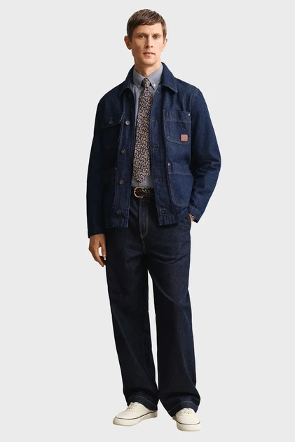 Чоловіча темно-синя картата сорочка CLASSIC GINGHAM Gant M 3000150 - изображение 2